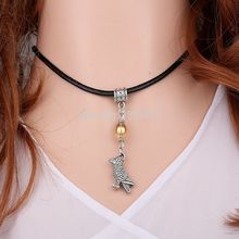 Crow Bird Necklace Vintage Choker Black Leather Necklace Gothic Statement Necklace Pendant Jewelry For Men Women Friendship Gift 2024 - buy cheap