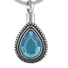 Pingente vintage azul de cristal ijd8664, colar cromado de lágrima para mulheres 2024 - compre barato