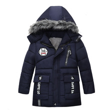 Winter Warm Thickening Fur Collar Long Child Coat Children Outerwear Windproof Fleece Liner Baby Boys Girls Jackets For 90-120cm 2024 - buy cheap