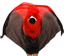 100% Silk Stage Performance Prop Double Colors Dye Veils Scarf Women Dance Accessories Belly Dance Silk Veil Black+Red 250*114cm 2024 - buy cheap