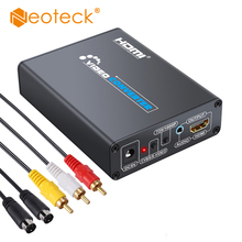Neoteck 3RCA AV CVBS Композитный S-Video R/L аудио в HDMI адаптер Upscaler 720P 1080P для DVD VCR PS2 AV CVBS S-Video в HDMI 2024 - купить недорого