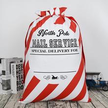 50 pcs/lot free shipping Striped Envelop red drawstring canvas santa sack vintage Christmas gift bags santa bag 2024 - buy cheap