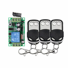 Interruptor remoto sem fio dc 12v, interruptor de iluminação receptor de 3 transmissores 1ch interruptor digital relé 315/433.92mhz