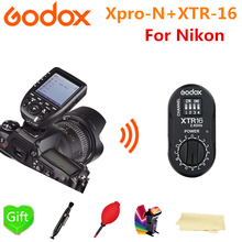 Godox XTR-16 Wireless 2.4G Power Control Flash + Xpro-N TTL Wireless for NIKON AD180 AD360 AD360II V860 V850 AD600Pro Flash 2024 - купить недорого