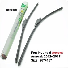 1 par (26 "+ 16") alta calidad Bexceed de la escobilla limpiaparabrisas plana del parabrisas del coche para Hyundai Accent 2012 ~ 2017 2024 - compra barato