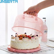 JINSERTA-bandeja de plástico para almacenamiento de pasteles, postres, frutas, plato portátil con asa, cubierta de pastelería, para cumpleaños, bodas, fiestas y cocina 2024 - compra barato