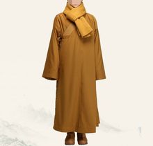 UNISEX buddhist shaolin monks winter warm robe martial arts uniforms abbot-lay suits zen meditation clothing coat yellow 2024 - buy cheap