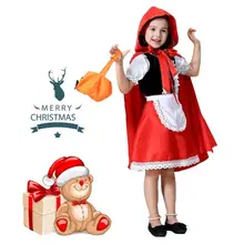 halloween costume for kids girls fancy dress Children Little Red Riding Hood Cosplay Dress Princess baby party cosplay coat cape 2024 - buy cheap