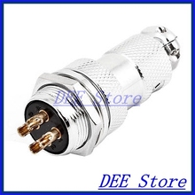 16mm 4-pin GX16-4 Male Female Wire Panel Power Chassis Aviation Plug Silver Tone 2024 - buy cheap