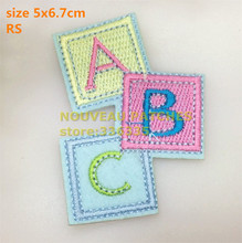 New arrival 10 pcs ABC yellow pink blue embroidered Iron On cartoon Patches garment Appliques RS accessory free shipping 151009 2024 - buy cheap