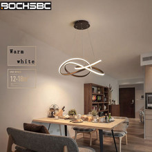 BOCHSBC простая Светодиодная лампа современный акриловый абажур подвесные светильники для гостиной из алюминиевого сплава висящая Лампара осветительный прибор 2024 - купить недорого