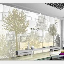 beibehang Wallpaper custom large upscale living room bedroom 3D sleek minimalist tree background wall decoration wallpaper 2024 - buy cheap