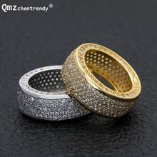 Hip hop Stainless Steel Cubic Zirconia Rings Iced Out High Quality Micro Pave CZ Ring Women & Men Gold Silver Plated Finger Ring 2024 - buy cheap