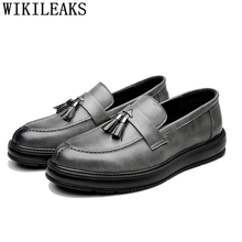Tassel Loafers Leather Shoes Men Luxury Brand Mens Shoes Casual Designer Shoes Men High Quality Chaussure Homme Erkek Ayakkabi 2024 - buy cheap