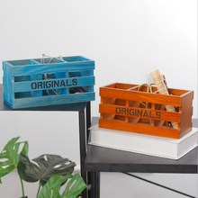 Caja de madera Rectangular de estilo Retro, caja de almacenamiento de papelería de oficina, organizador de maquillaje, de almacenamiento para teléfonos a distancia 2024 - compra barato