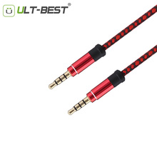 Ult-melhor conector de áudio jack 3.5mm 4 pole versão premium 3.5mm jack plug cabo de áudio aux com náilon para ipod fone de ouvido mp3 2024 - compre barato