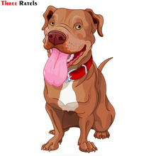 Three Ratels TZ-1556 #20*10,5 cm Pit Bull colorido coche pegatinas divertido Auto Sticker Decals 2024 - compra barato