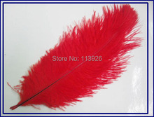 Free shipping wholesale 30 PCS beautiful red ostrich feathers 40-45 cm /16 -18 inches Decoration ostrich feather Plume wholesale 2024 - buy cheap