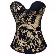 Phoenix and Floral Print Cotton Corset Burlesque Corselelte Feminino Espartilhos Gothic Clothing Push Up Corsets and Bustiers 2024 - buy cheap