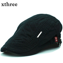Xthree-boina de algodón para hombre y mujer, sombrero plano, ajustable, a la moda 2024 - compra barato
