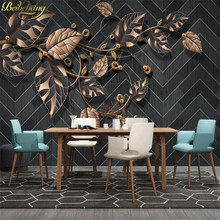 Beibehang personalizado 3d foto paisagem mural wallpapers sala de estar planta folhas pano fundo murais decoração da sua casa piso 3d 2024 - compre barato