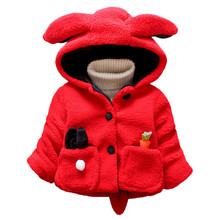 Toddler Kids Baby Boy Girl Cartoon Long Sleeve Rabbit Ear Parka Hoodie Winter Warm Clothes Coat manteau fille casaco menina 10 2024 - buy cheap