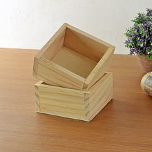 Cajas de almacenamiento de madera para escritorio, cajas cuadradas de madera para plantas y flores, suculentas, horticultura creativa 2024 - compra barato