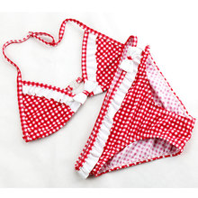 Summer Children's Two Pieces Swimsuit Girls Cute Swimwear Kids Infant Lovely Plaid Princess Bikini Suits For Big Girl 6-16Y 2024 - buy cheap