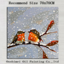 Hand Painted Modern Picture on Canvas Snow Bird Landscape Painting Hang Paintings For Decor Wall Animlas Frog Oil Painting 2024 - buy cheap