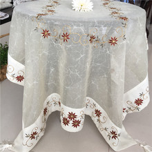 109*214cm elegante de camino de mesa de bordado tejido floral té mantel de estera de tabla de la cubierta de la mesa para la decoración 2024 - compra barato