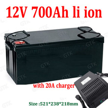 GTK-batería de iones de litio resistente al agua, batería de iones de litio de 12V 700AH con BMS para energía de respaldo RV, almacenamiento de energía Solar nverter MPPT + cargador de 20A 2024 - compra barato