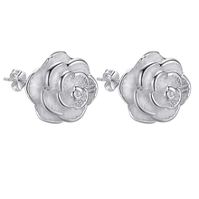 New Arrival rose flower plant silver plated Earrings for women fashion jewelry Earring /INFKPOHR SPRKBUXF 2024 - buy cheap