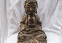 USPS to USA S0467 Chinese Old Bronze HEALING MEDICINE BUDDHA Sakyamuni Bhaisajyaguru Buddha statue 2024 - buy cheap