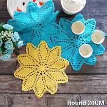 20CM Round Vintage Cotton Dining Table Mat Crochet Flowers Wedding Lace Doily Mantel Individual Placemats For Kitchen Table 2024 - buy cheap