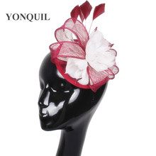 Elegant Ladies Banquet Hats Fascinators Wedding Headwear Fancy Feather Pillbox Hats For Formal Occasion Headpiece Hair Clips 2024 - buy cheap