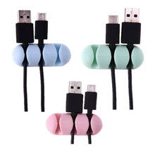 2Pcs Date Cable Winder Organizer Adhesive Silicone Wire Lead USB Charger Cord Winder Home Table Storage Holder Accessory Supply 2024 - buy cheap