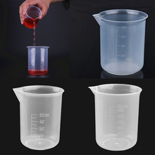 3Pcs Clear White Plastic Liquid Measuring Cup Beaker For Lab Kitchen 50+150+500ml 2024 - buy cheap