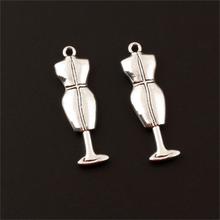10Pcs  Silver Color  Double Sided Model Charms Cloth Display Rack Pendant Findings Jewelry Accessories 38x11mm A115 2024 - buy cheap