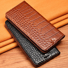 Crocodile Texture Phone Case Cover For Samsung Galaxy S6 S7 S8 S9 Edge Plus Genuine Cowhide Leather Flip Stand Phone Case Bag 2024 - buy cheap