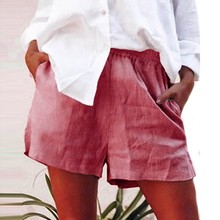 Women Elastic Waist Shorts Women Solid Color Cotton Mid Waist Shorts 2019 Fashion Summer Beach plus size women Short #612 2024 - buy cheap