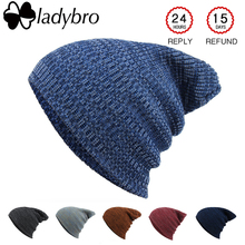 Ladybro Winter Wool Hat Women Men Skullies Cap Knitted Women's Brand Bonnet Beanies Hat Cap For Female Male Baggy Cap bonnet 2024 - buy cheap