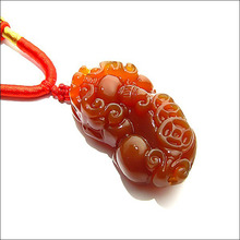 Free Shipping High Quality  pendant Natural red  stone Carved Pixiu Good Fortune Amulet Lucky Pendant Man Amulet charms 2024 - buy cheap