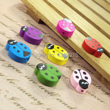 Wholesale 20x15mm 100pcs Multicolor Wooden ladybird cute Spacer Loose beads Fit Children Handmake DIY Accessory JG-040 2024 - buy cheap