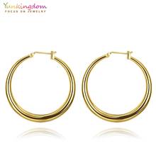 Yunkingdom Circle Gold-Color Hoop Earrings for Women Rock Big Earring Fashion Jewelry 2024 - buy cheap