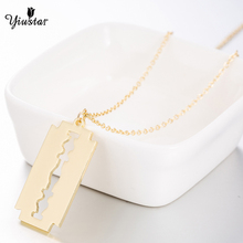 yiustar Razor Blade Necklace Stainless Steel Necklaces For Women Fashion Jewelry Gold Chokers Pendant Necklaces Christmas Gifts 2024 - buy cheap