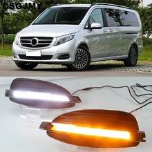 CSGJMY 2PCS LED Daytime Running Light For Mercedes Benz V-Class Vito V250 V260 2016 2017 2018 2019 Car 12V DRL Fog Lamp 2024 - buy cheap