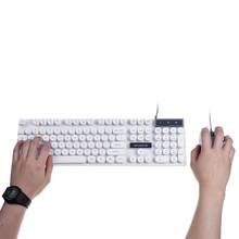 Leory Радуга с подсветкой USB Проводная 104 клавишная механическая клавиатура и 1600 точек/дюйм LED мышь комбинированная USB офисная светодиодная подсветка 2024 - купить недорого