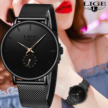 LIGE-Reloj de pulsera de cuarzo para mujer, accesorio de marca superior de lujo, informal, resistente al agua, con correa de malla 2024 - compra barato