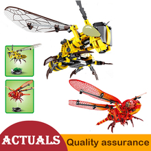 Insect Simulated Bumblebee Red Dragonfly Building Blocks Sembo S703200  Compatible with DIY Model Bricks Kids Toys 2024 - buy cheap