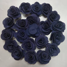 100 peças/saco azul marinho dia 4cm tecido rosa flores artesanais mão diy material casamento buquê de pano cabelo acessórios 2024 - compre barato